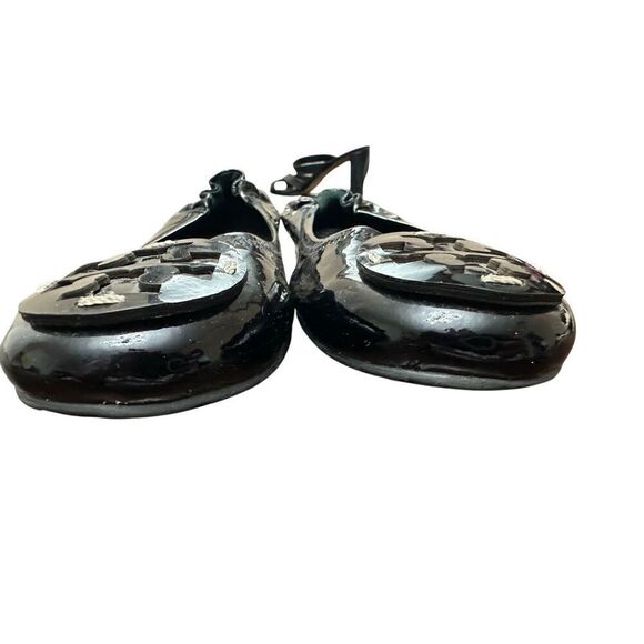 Torry Burch Patent Flat Ballet Black Leather Shoes Size 9Mp - Picture 7 of 11